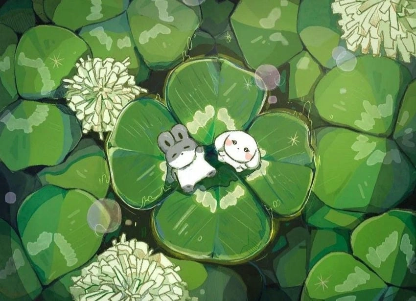 Ảnh màu xanh lá cây cute mát mẻ dễ thương