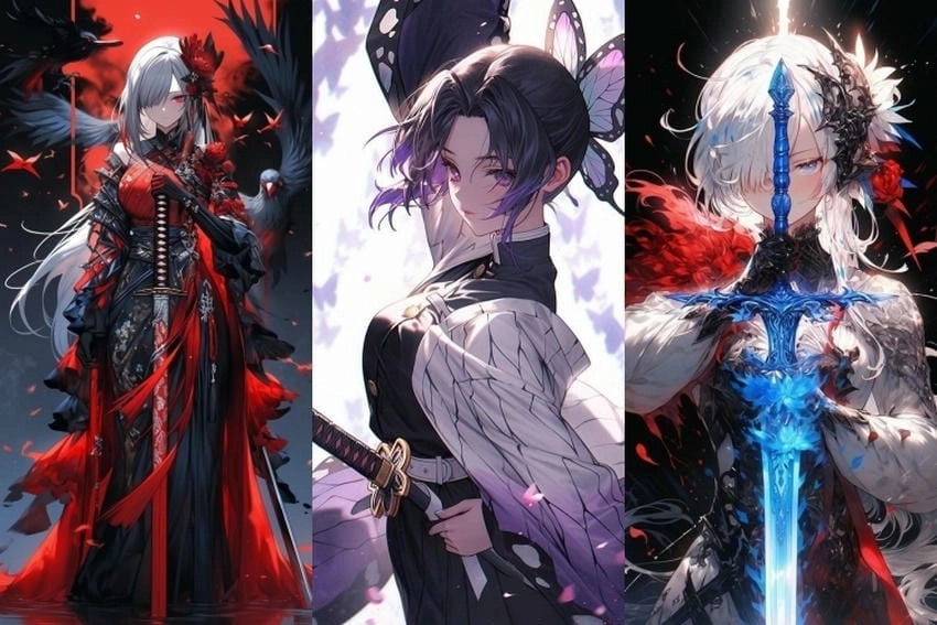 Hình nền anime nữ ngầu cho máy tính chất như nước cất