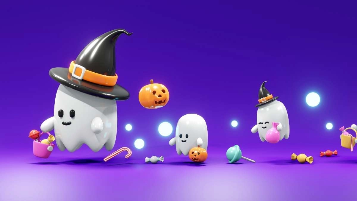 Hình nền Halloween anime đầy sắc màu ma quái quyến rũ