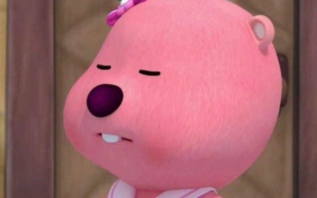 Pink loopy meme biểu cảm độc quyền của gấu hồng