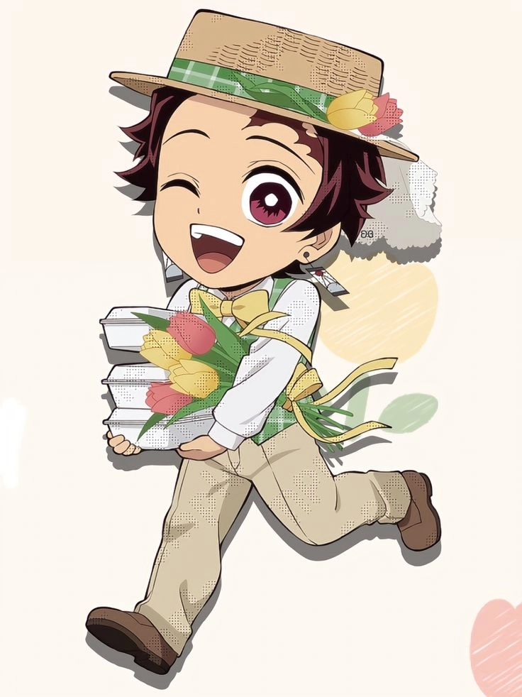 Tanjiro chibi phiên bản trẻ thơ siêu dễ thương