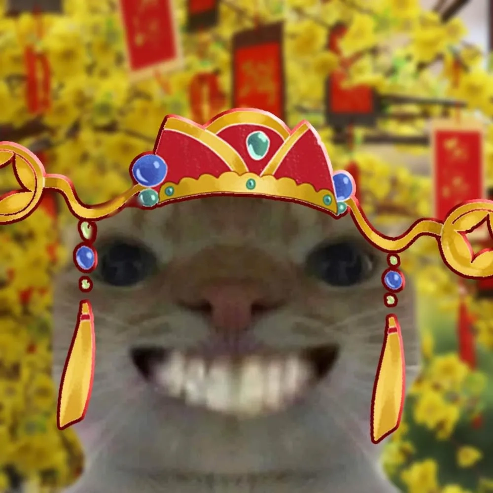 Meme Tết mèo siêu dễ thương ngập tràn sắc xuân
