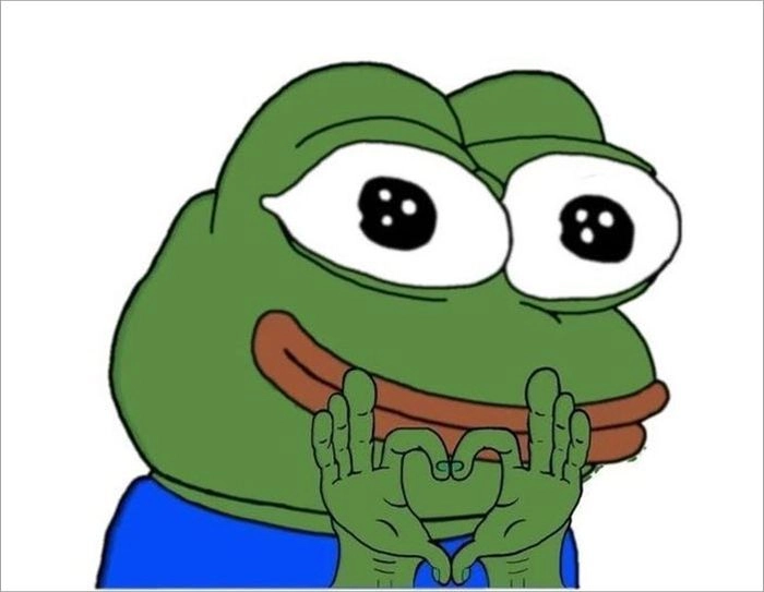 Meme ếch xanh thả tim xanh cả trái tim