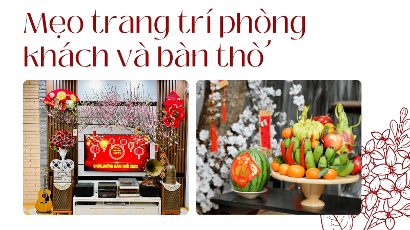 Mâm ngũ quả ngày tết được bày biện trang nghiêm trên bàn thờ